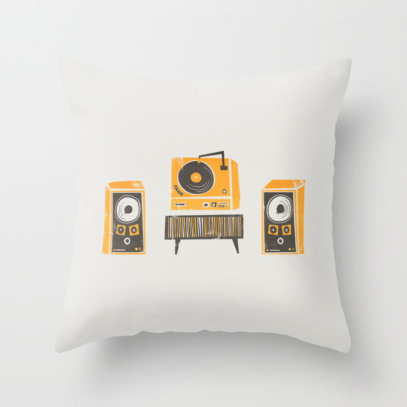 Vinyl Deck And Speakers Throw Pillow By Foxandvelvet Society6