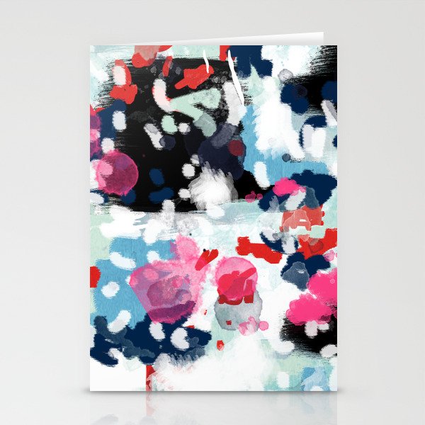 Paige - abstract painting hipster home decor trendy color palette art gifts Stationery Cards