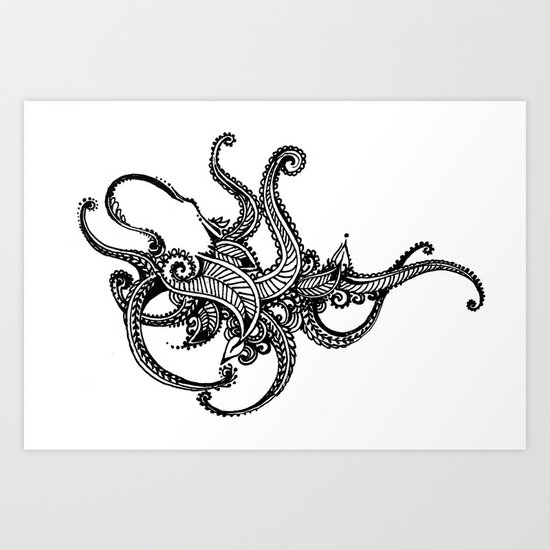 Henna Octopus Art Print