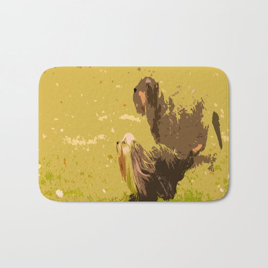 Dog's Running Race Bath Mat