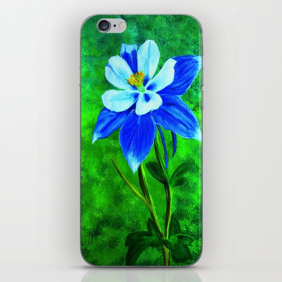Blue columbine iPhone Skin