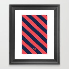 Preppy & Classy, Navy Blue / Red Striped Framed Art Print