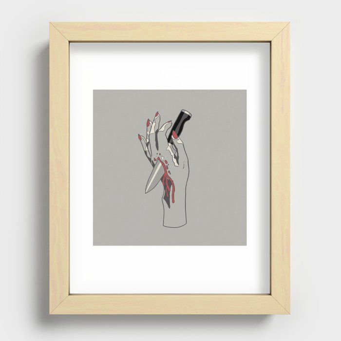 Knife to the hand Recessed Framed Print