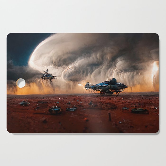 Landing on a new planet Cutting Board