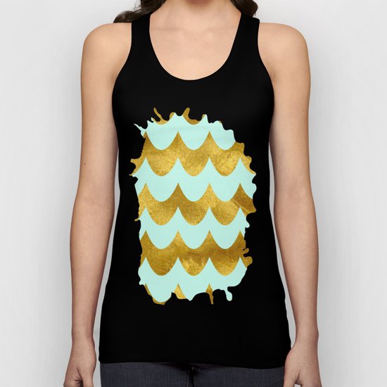 Mint Gold Foil 04 Unisex Tank Top