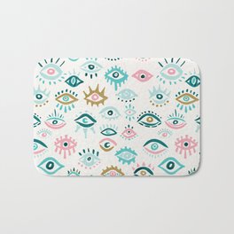 Mystic Eyes – Turquoise & Pink Bath Mat