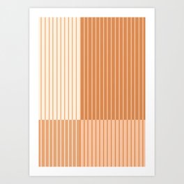 Color Block Line Abstract LXXIII Pantone Peach Fuzz Art Print