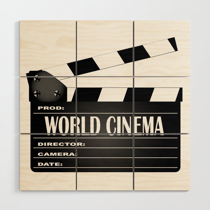 World Cinema Movie Clapperboard Wood Wall Art
