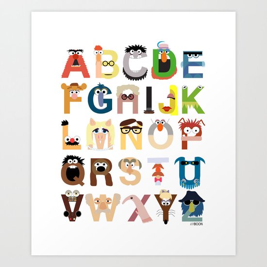 Muppet Alphabet Art Print