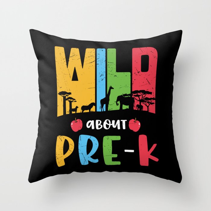 Wild About Pre-K Throw Pillow