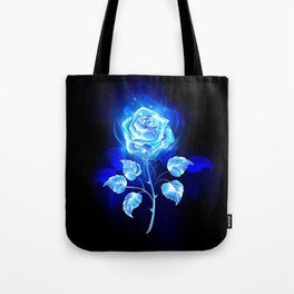 Burning Blue Rose Tote Bag