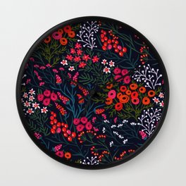 Glow in The Dark Flowers Wall Clock | Graphicdesign, Colorful, Plant, Seamless, Botanical, Flower, Floralseamless, Seamlesspattern, Floral, Dark 