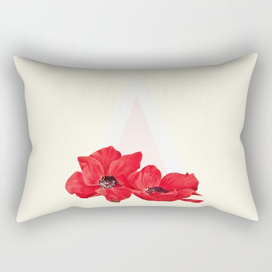 Floral Triangle Rectangular Pillow