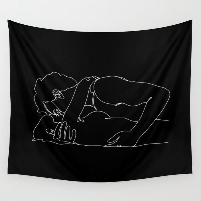 Straight Couple (black) Wall Tapestry