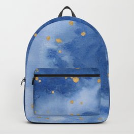 Blue and Gold Starry Night, Summer Stargazing Collection Backpack