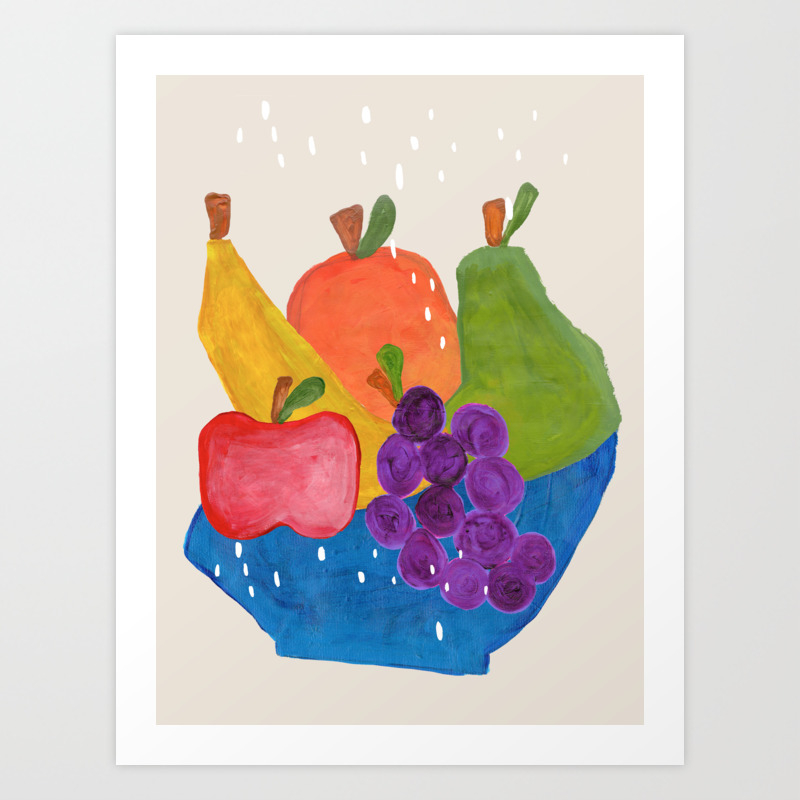 Indi S Fruit Bowl Minimalist Abstract Collage Acrylic Painting Art