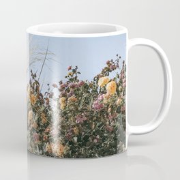 Bohemian Wildflower Boquet // Purple Lavender Yellow Orange Pink Flowers Muted Blue Sky Coffee Mug | Artwork Artworks, Summer Wildflower, College Dorm Room, Wild Meadow Field, Dull Muted Moody, Elegant Pretty Retro, Farm Wildflowers, Country Of Flowers, Natural And Earthy, Landscape In Spring 