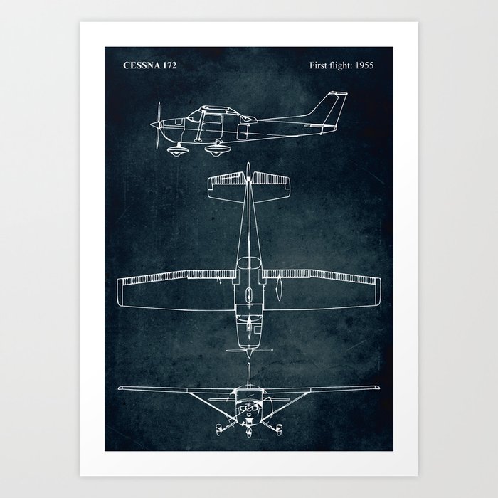 Cessna 172 First Flight 1955 Art Print By Xaviervieira Society6