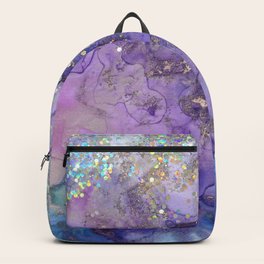 black holographic backpack