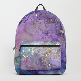 Watercolor Magic Backpack | Pattern, Unicorn, Sparkles, Purple, Digital, Bedroom, Glitter, Painting, Fantasy, Lilac 