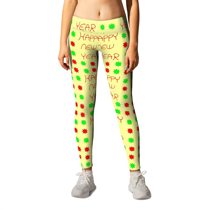 happy new year 5 Leggings by oldking Society6