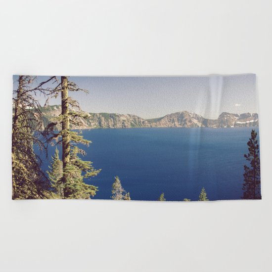 Beautiful Blue Crater Lake Beach Towel