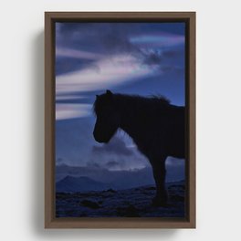 Polar Stratospheric clouds above an Icelandic horse I Framed Canvas