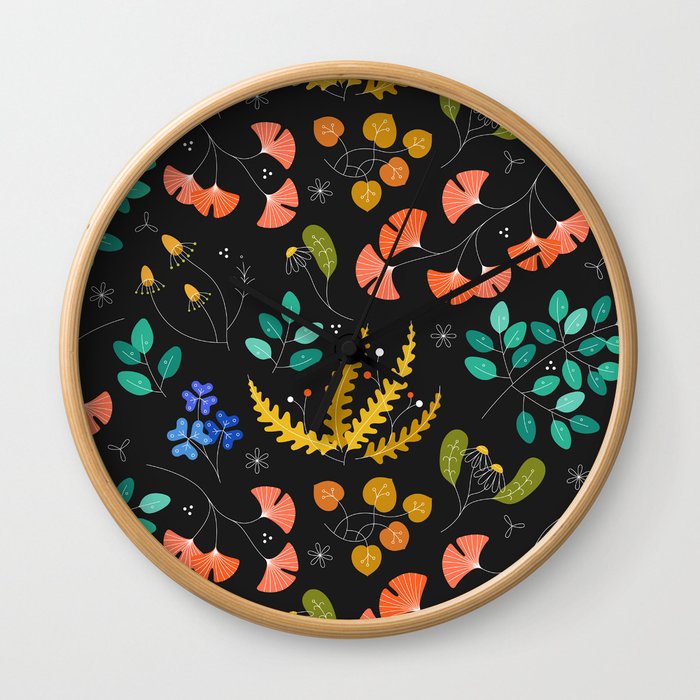 Nepi - bright flower pattern Wall Clock
