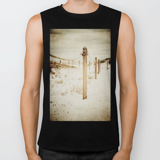 posts in the sand Biker Tank