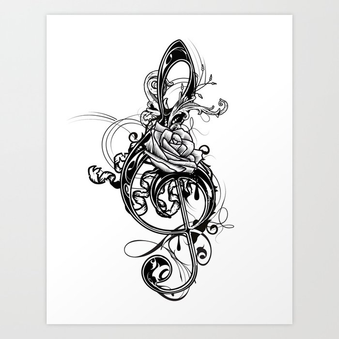 Treble Clef Art Print By Namosh Society6