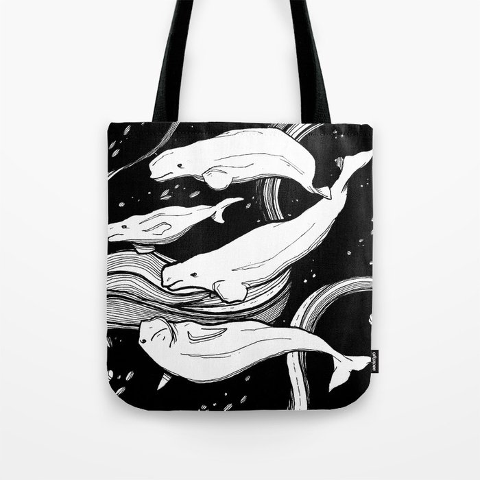 Beluga Whale Pod Tote Bag