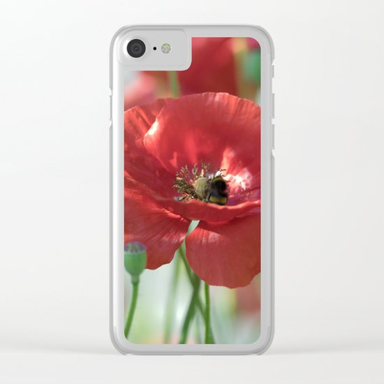 Red poppy Art Clear iPhone Case