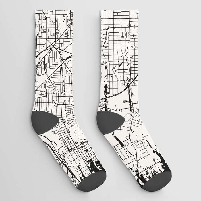 Akron, USA. City Map - Vintage Drawing Socks