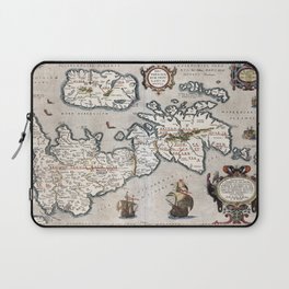 Map of The British Isles - Ortelius - 1595 Vintage pictorial map Laptop Sleeve