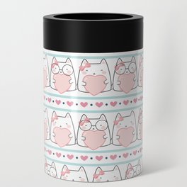 Cute Kawaii Cats with Hearts Can Cooler