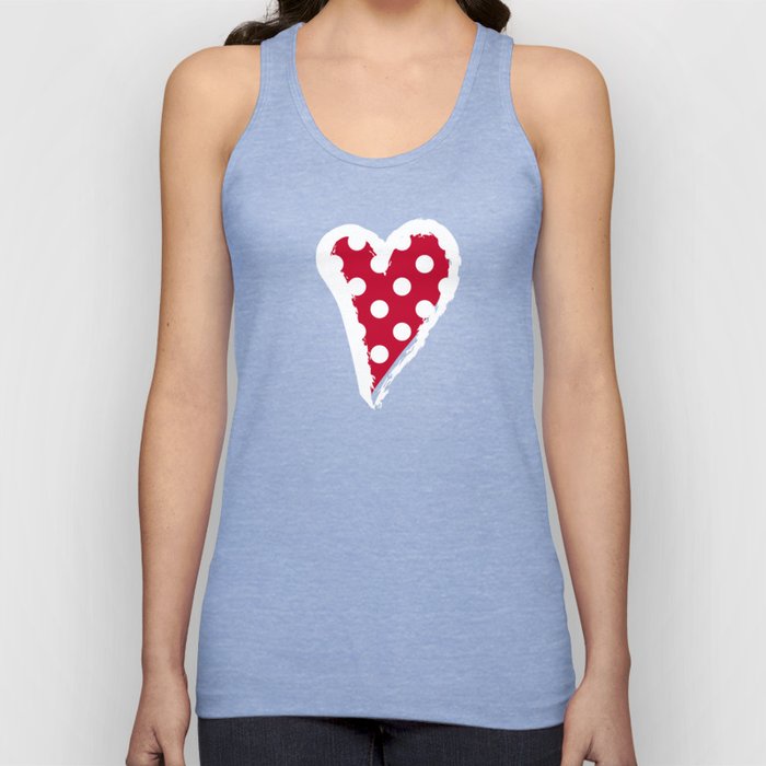 Red and Polka White Dots Tank Top