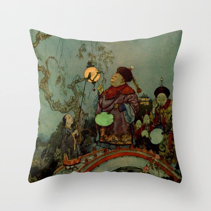 “In Search of a Nightingale” by Edmund Dulac Throw Pillow