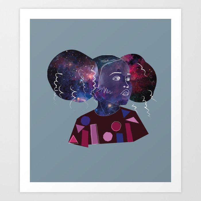 space Universe girl love Art Print