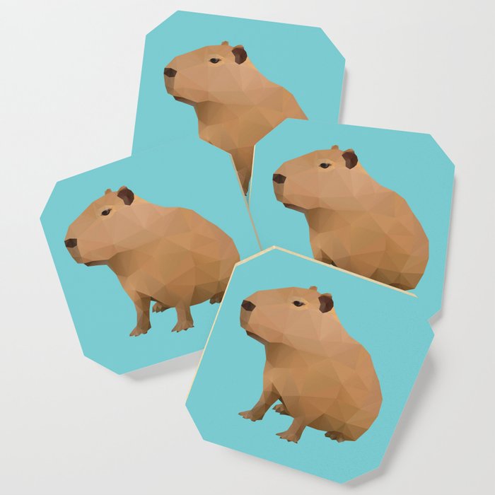 Capybara Polygon Art Coaster