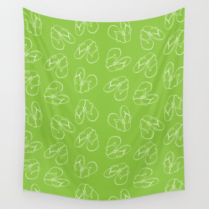 Flip Flops Lime Wall Tapestry