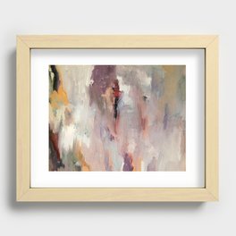 Gentle Beauty [2] - an elegant acrylic piece in deep purple, red, gold, and white Recessed Framed Print