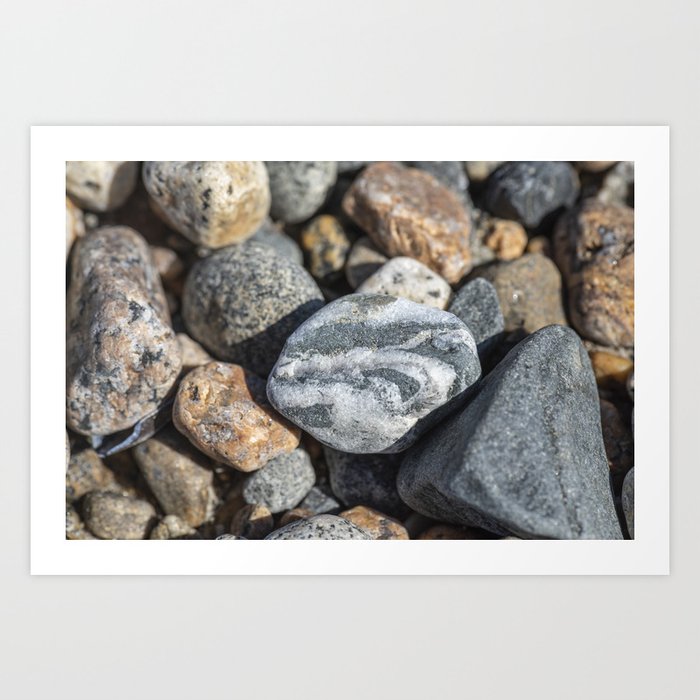 Beach stones Art Print