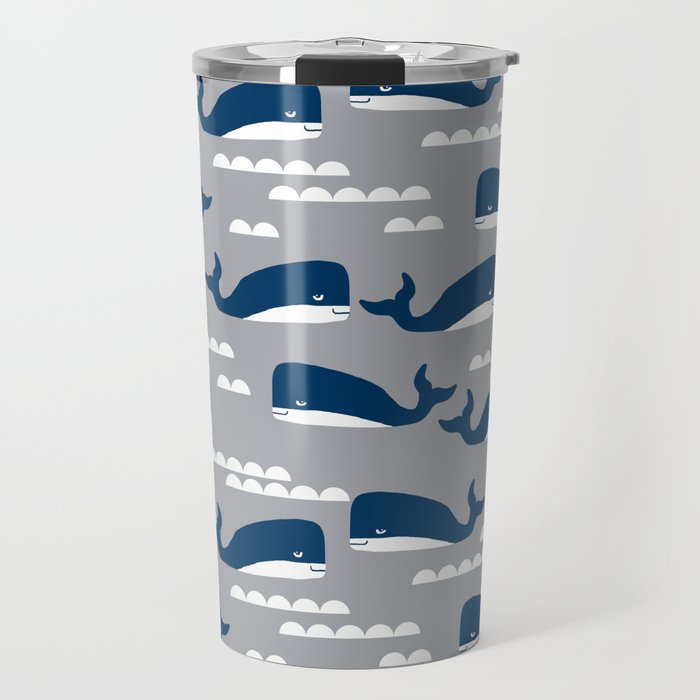 Whales Nautical Ocean Theme Grey Kids Room Nursery Boys Or Girls Decor Travel Mug By Charlottewinter Society6
