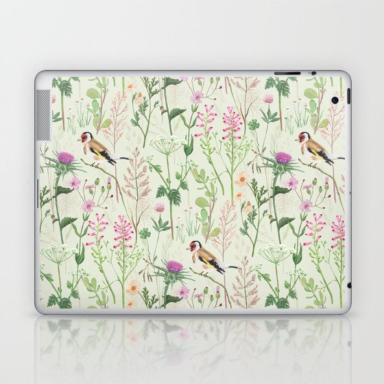 Goldfinch and Beautiful Weeds Laptop & iPad Skin