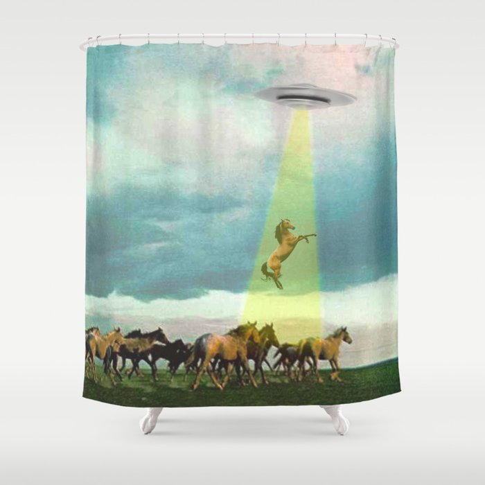 They too love horses (UFO) Shower Curtain