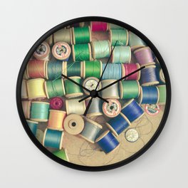 Cotton Reels Wall Clock