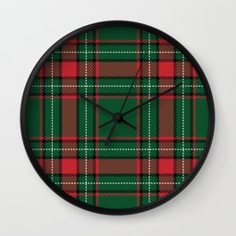 green tartan pattern (july 2021) Wall Clock