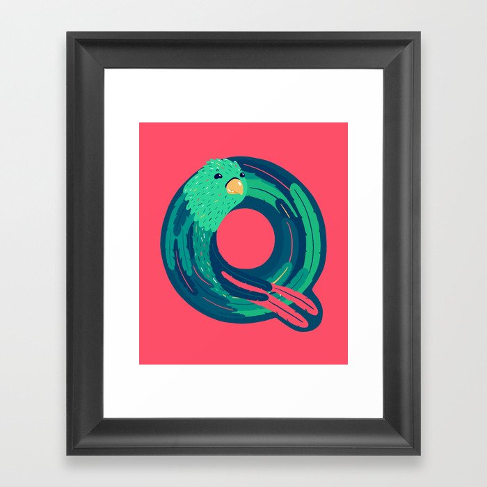 Q for Quetzal Framed Art Print