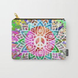 Peace Sign Good Vibes Psychedelic Peace Hippie Bohemian Festival Spiritual Carry-All Pouch