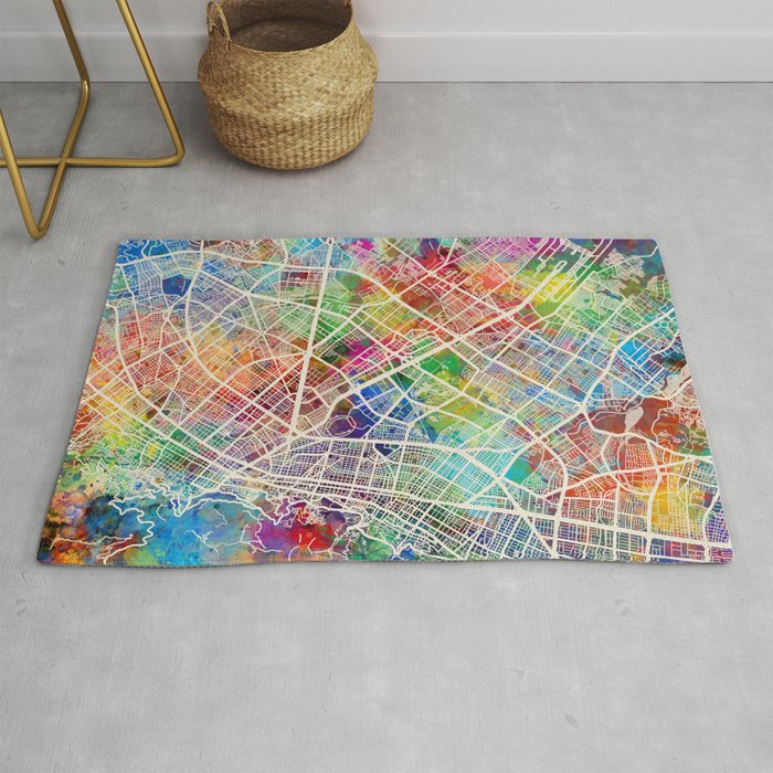 Bogota Colombia City Map Rug By Artpause Society6